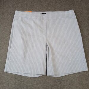 Hilary Radley Women's Mid-Rise Bermuda Shorts, Light Blue Combo,‎ Size XXL NWT